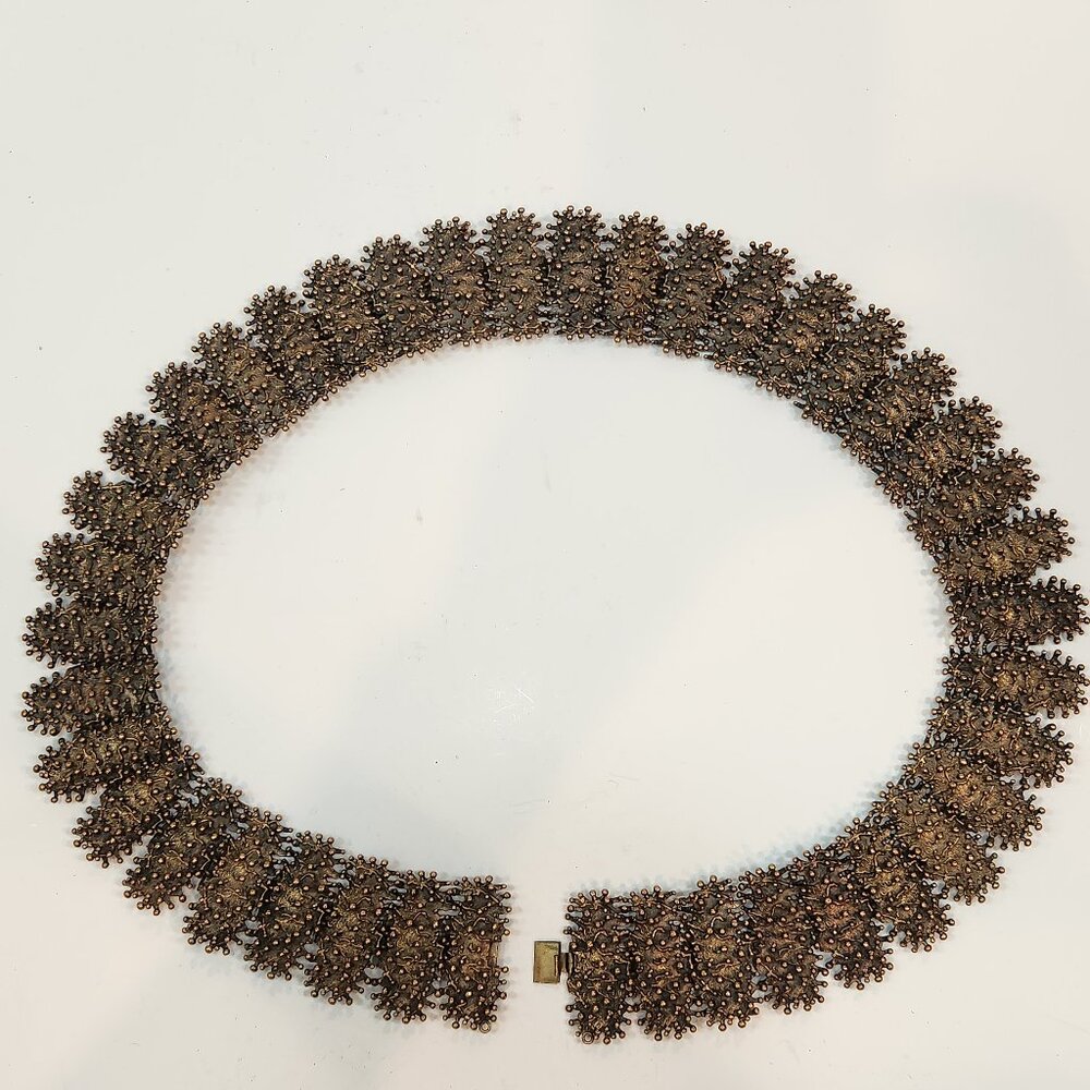 1960s Mid Cent. Finnish Modernist Brutalist Statement Belt Brass W/Bronze Finish